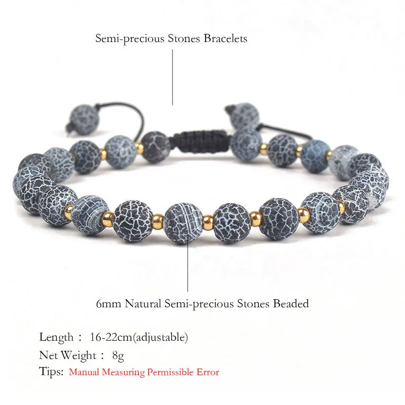 SHINUS BOHO Lava Stone 6 мм бусины браслеты для женщин с матовой пудрой Кристалл Регулируемые слоистые очаровательные браслеты мужские ювелирные изделия