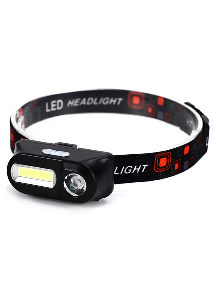 Outdoor Camping Portable Mini Xpe+cob Led Headlamp Usb Charging Fishing Headlights Auto Mechanic Flashlight Waterproof Bright - Испускаемый цвет: A-without battery