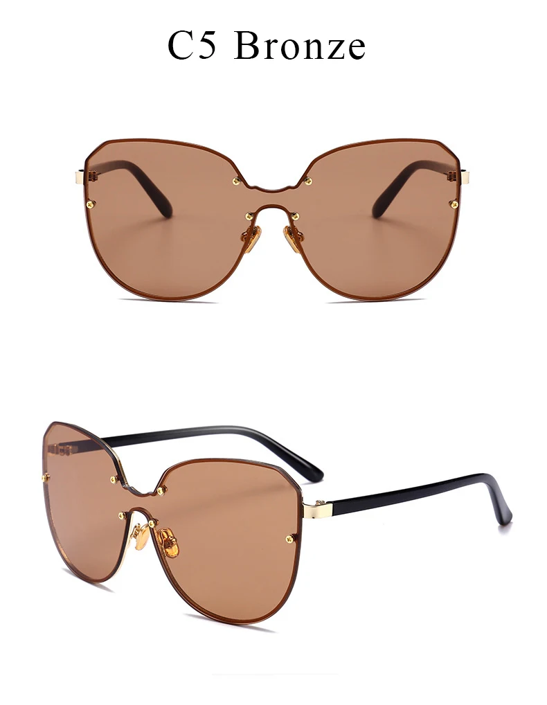 Vintage  Eyeglasses Women Integrated Lens Round Sun Glasses For Men New Stylish PATEN Solid Light Mirror Female 80506 (7)