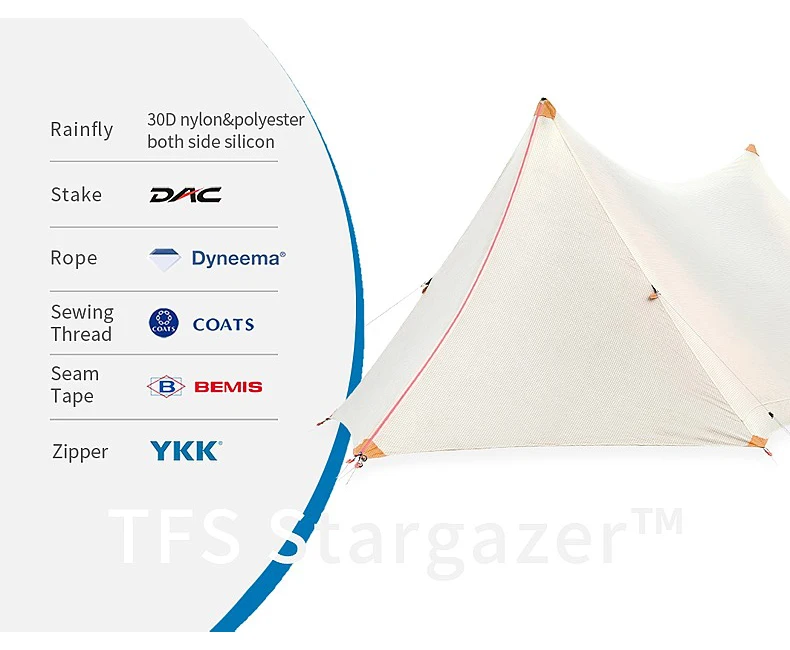 TFS Stargazer палатка 30D bothside силиконовое покрытие 2-3 человек открытый сверхлегкий походный Кемпинг 3-сезон безротный