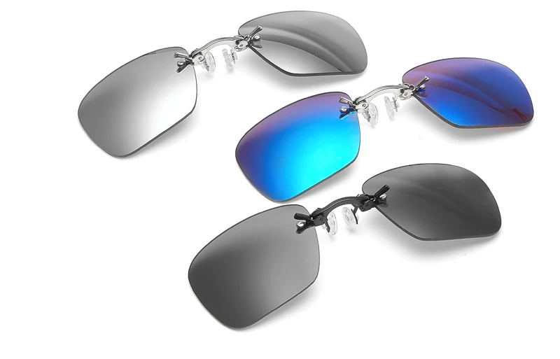 JN IMPRESSION квадратные мини-солнцезащитные очки с клипсой на носу, мужские стильные солнцезащитные очки в стиле стимпанк, женские винтажные металлические черные очки с зеркальным покрытием