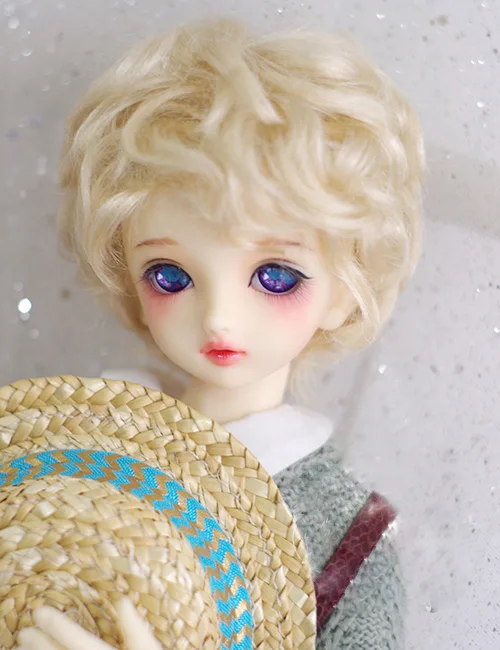 

BJD doll wigs light golden Imitation mohair wigs for 1/3 1/4 1/6 BJD DD SD MSD YOSD doll short curly hair wigs doll accessories