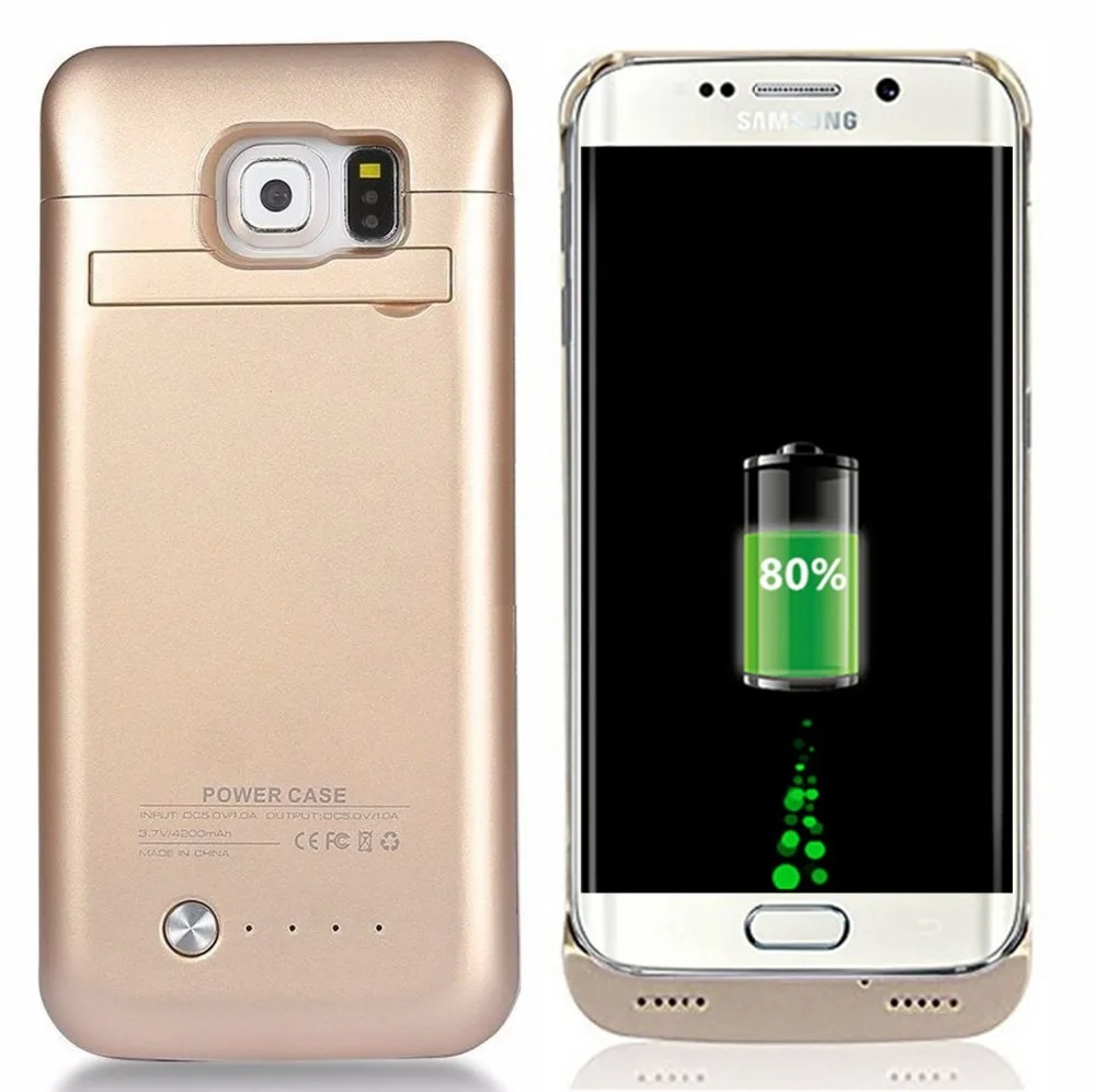 bilder für Hohe qualität 4200 mAh Externes Ladegerät Power Bank abdeckungen Für Samsung Galaxy S6/Galaxy S6 rand akku fall Abdeckung bilder für Hohe qualität 4200 mAh Externes Ladegerät Power Bank abdeckungen Für Samsung Galaxy S6/Galaxy S6 rand akku fall Abdeckung