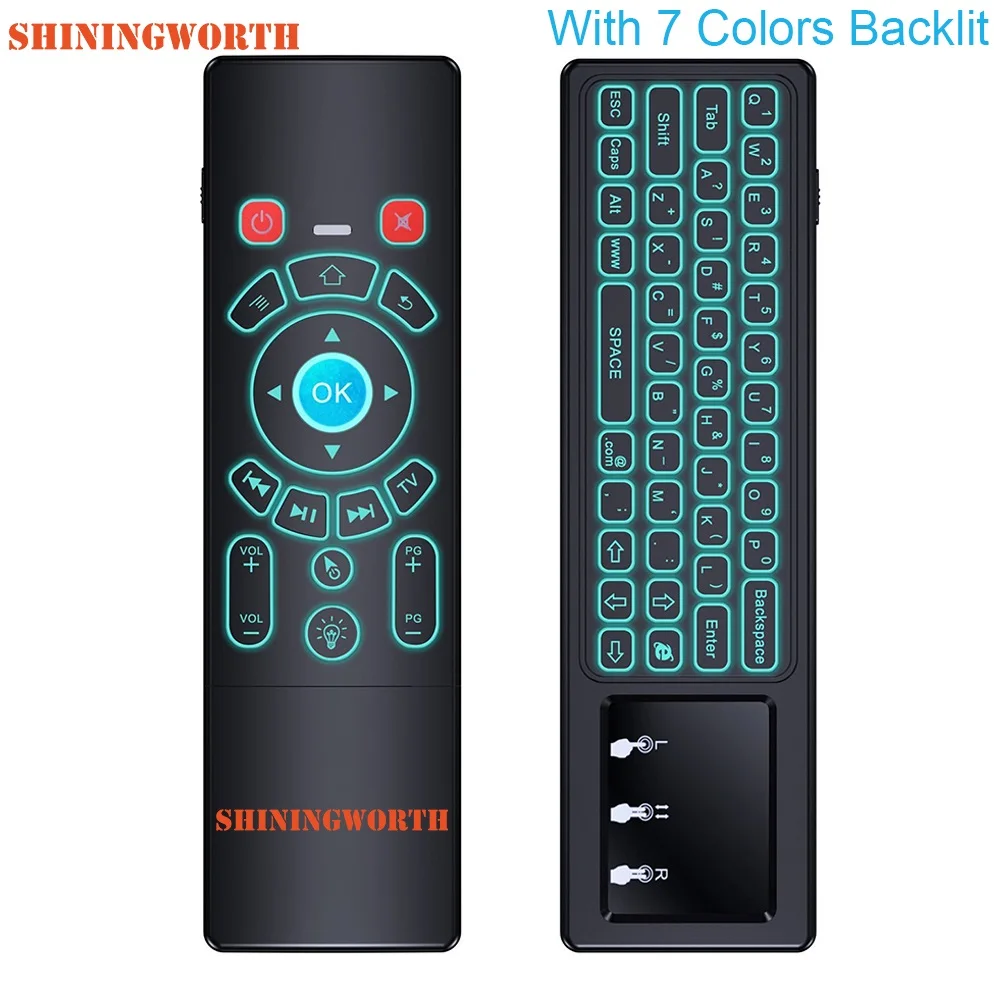 

T6 Air mouse with 7 colors backlight and Wireless Keyboard touch pad Remote Control for Android TV Box mini PC HTPC Projector