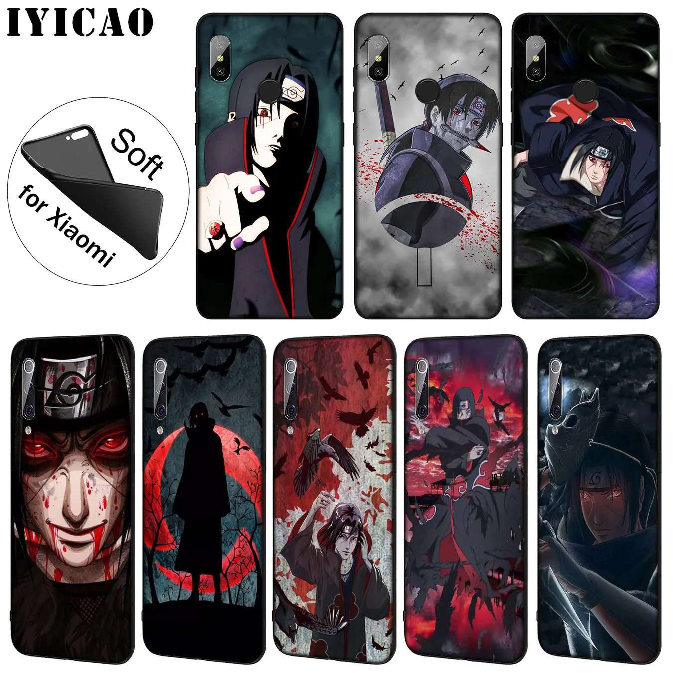 

IYICAO Japanese Anime NARUTO Itachi Soft Silicone Phone Case for Xiaomi Mi 9 SE 9T CC9 CC9E 8 A3 Pro A1 A2 Lite f1 MAX 3