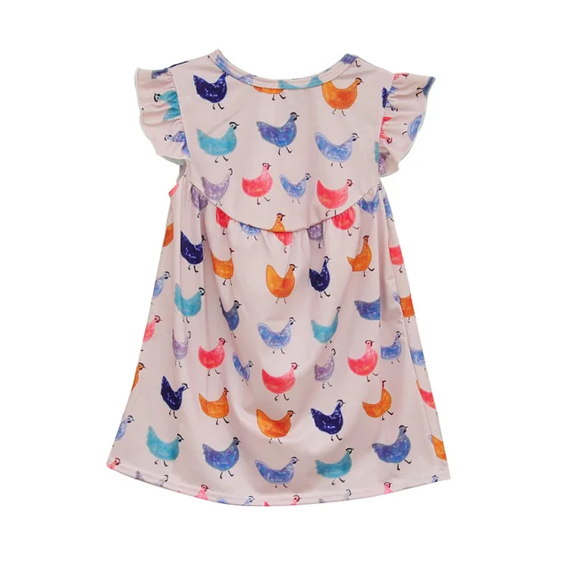 Lovely Summer Style Baby Girl Dress Butterfly Sleeves Multi Color