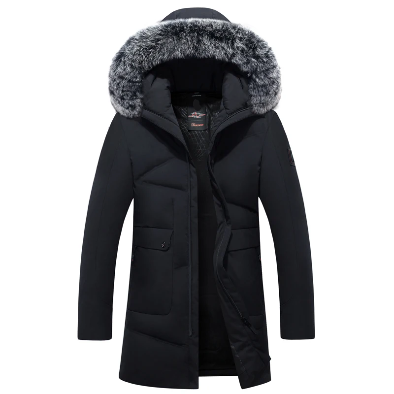

Fur Hooded Duck Down Jackets Men Warm High Quality Windproof and waterproof Down Coats Male Casual Winter Outerwer Down Parkas