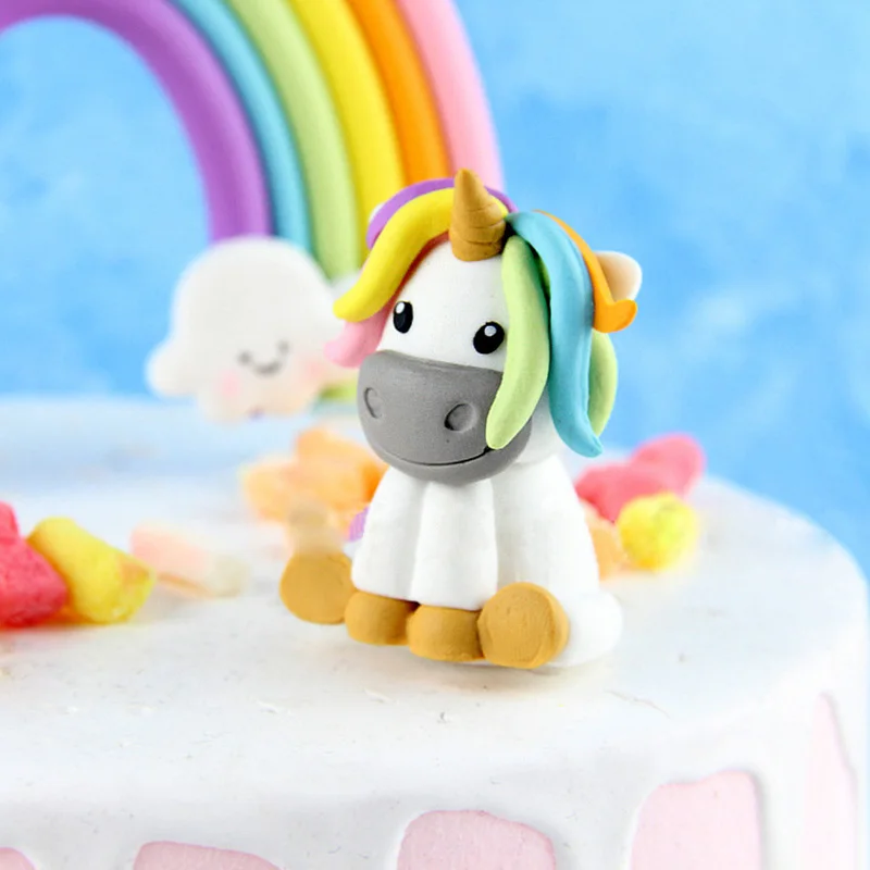 Единорог торт Топпер красочные Радуга облако день рождения торт флаг для свадьбы День рождения выпечки Торт украшения детский душ