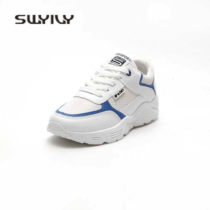 SWYIVY Woman Casual Shoes Platform Spring 2018 Mesh Breathable Sneakers Student Leisure Shoes Comfortable Woman Casual Sneakers