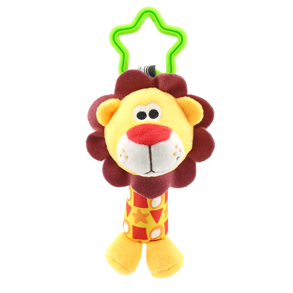 Lion Подвесная плюшевая детская погремушка, милый мультяшный Колокольчик для животных, аксессуары для детской коляски, Развивающие детские погремушки колокола, игрушки - Цвет: Lion