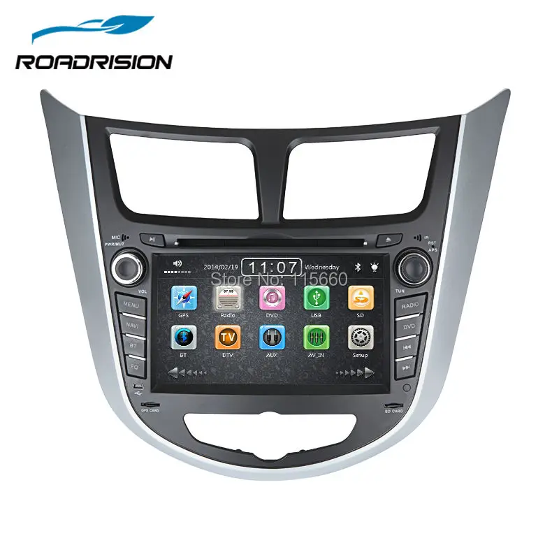 Автомобильная DVD навигация RoadRision 2Din InDash для HYUNDAI Accent Verna Solaris 2011 с RDS GPS Bluetooth IPOD