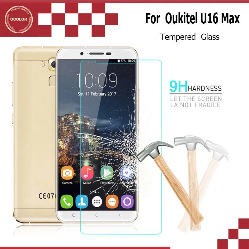 

ocolor For Oukitel U16 Max Tempered Glass Film Ultra-Thin Front Glass Screen Protective for Oukitel U16 Max Smartphone