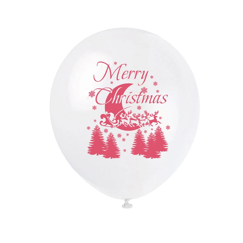 12Inch Red Green Merry Christmas Moon Tree Latex Balloons Happy New Year Christmas Decorations Confetti Balloon
