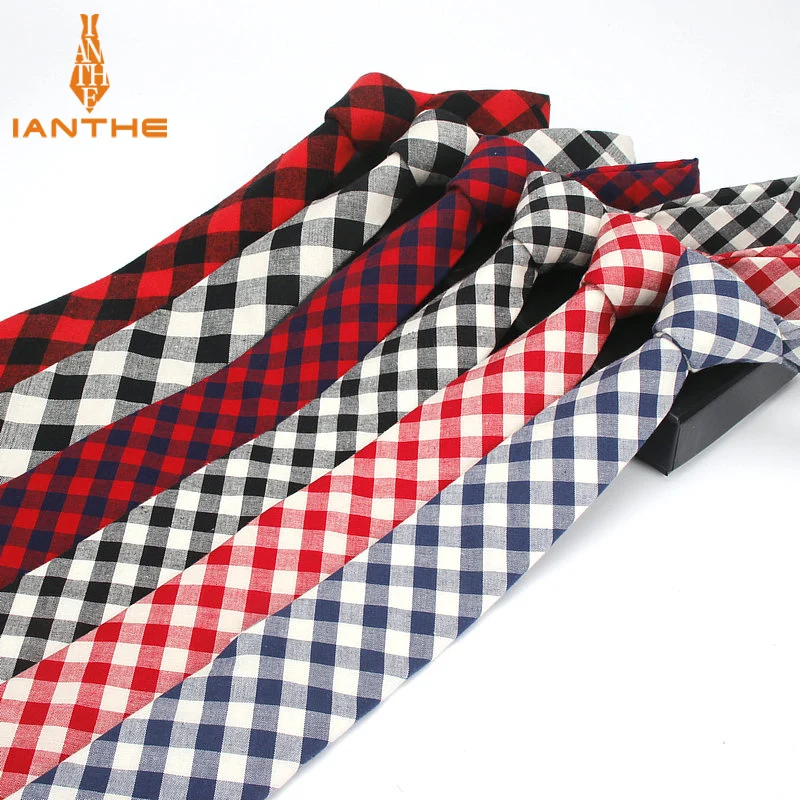 

Brand New Men's Suit Tie Wedding Cotton Jacquard Bowknot Ties for Men Fashion Classic Plaid Tie Gravatas Slim 6cm Narrow Necktie