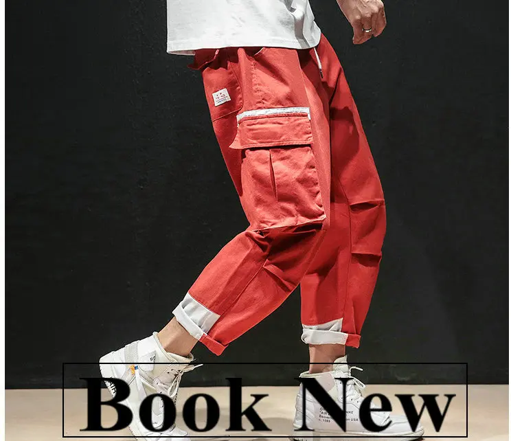 2019 накладные карманы шаровары мужские беговые брюки в повседневном стиле широкие в стиле милитари брюки Harajuku Уличная Хип Хоп мода Swag