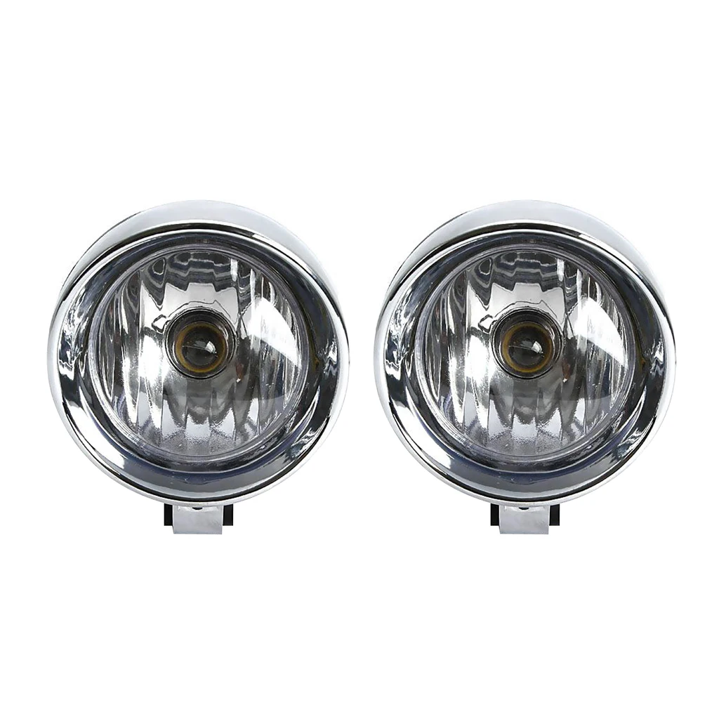 Universal Motorcycle Fog Lamp 2 4'' Chrome Motorcycle Bullet Front Headlight for Harley