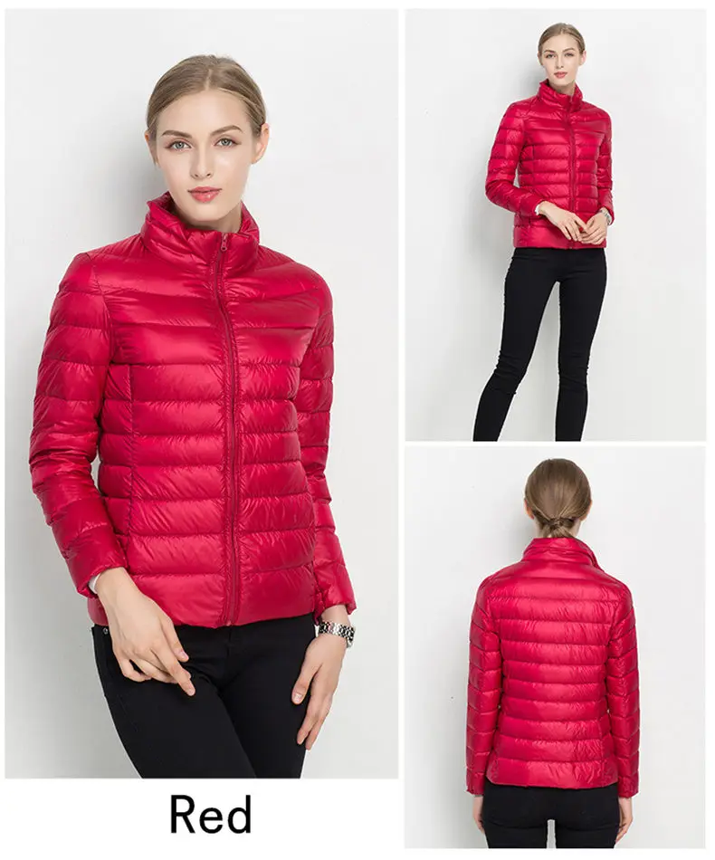 2019 New Women White Duck Down Jacket Winter Coat Ultra Light Slim Women Spring Puffer Jacket Portable Windproof Down Coat S-3XL 23