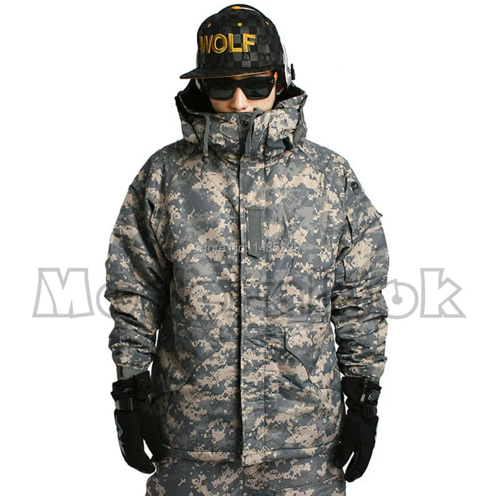 Выпуск "Southplay" Зимние Водонепроницаемый 10000 мм согревающий(куртка+ штаны) комплекты-Mikan в стиле милитари