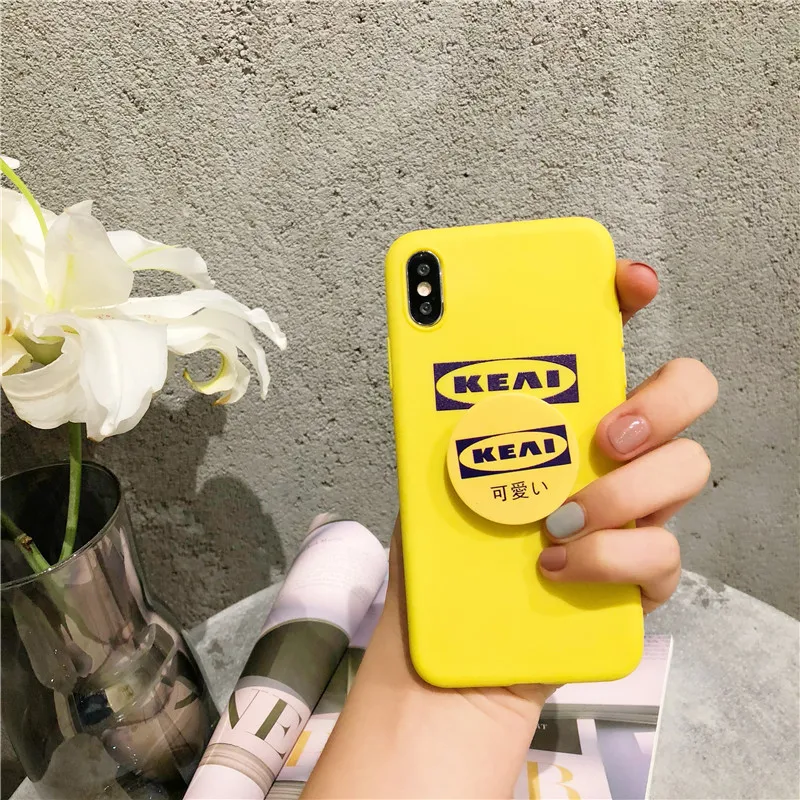 

Simple Word Print Phone Case For iphone 7 Case For iphone X 8 6S 6 PLUS Cover Fashion Candy Color Protect Soft Cases With Holder