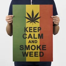Сохраняйте спокойствие и дым сорняков оберточная бумага в винтажном стиле постер из фильма карта домашнее художественное оформление стен поставки ретро-плакаты и принты