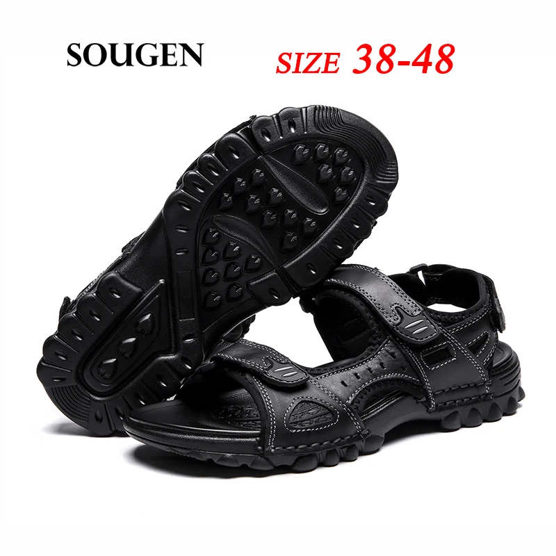 Size38 48 мужские кожаные сандалии удобная обувь для мужчин Летняя мужская взрослых