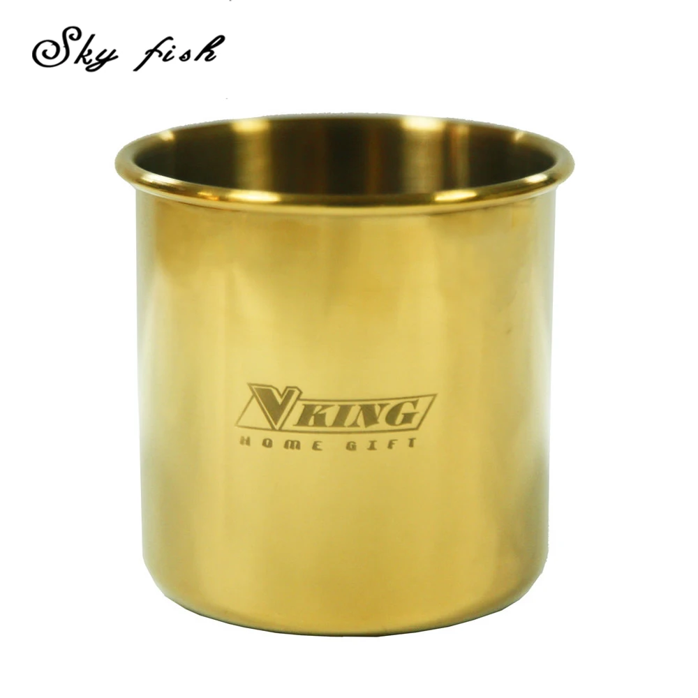 Sky Fish Classic Gold Color Moscow Mule Mug Gold Plated Drinking Cup