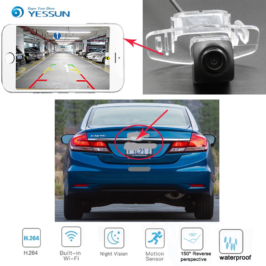YESSUN Новое поступление для Honda City Fit Sedan2013 2015 CivicCiimo 2012 ~ ночное видение обратная