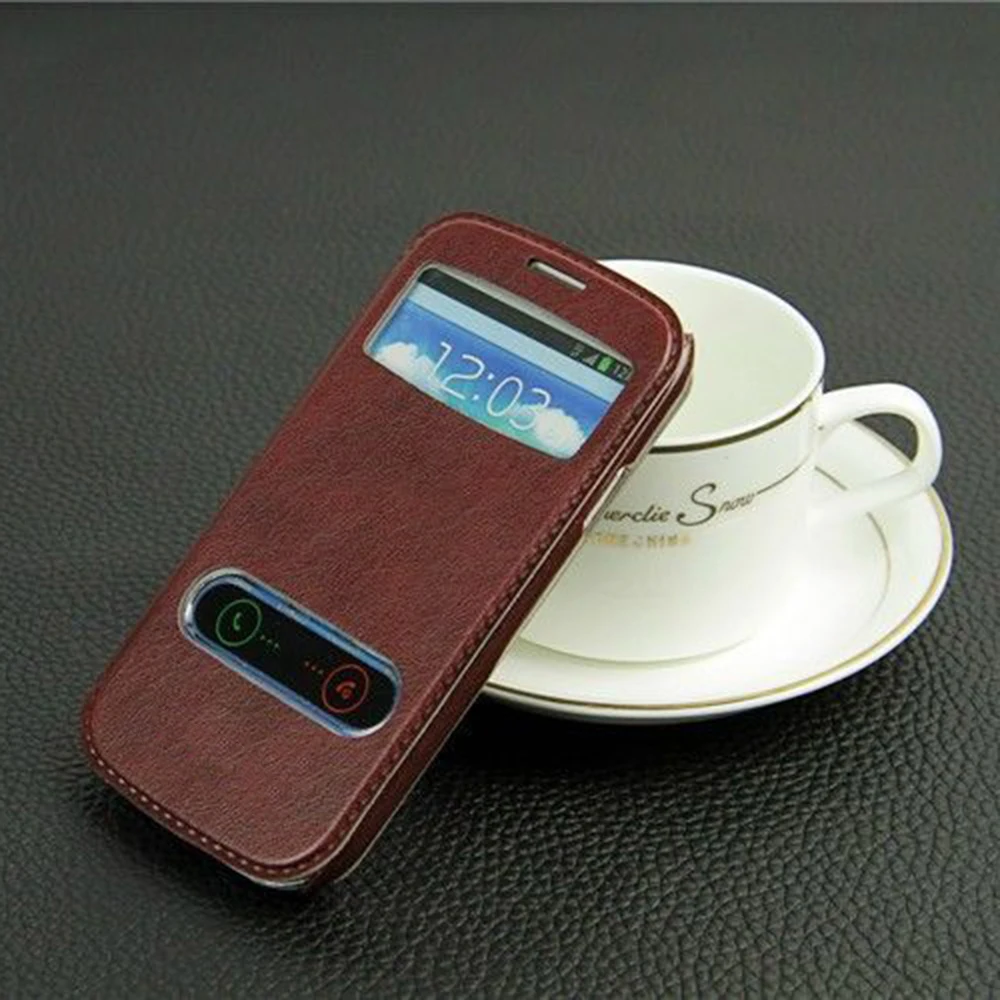 

Luxury S3 Neo View Windows Pu Leather Flip Case For Samsung Galaxy S3 Duos I9300i i9301 Phone Stand Cover