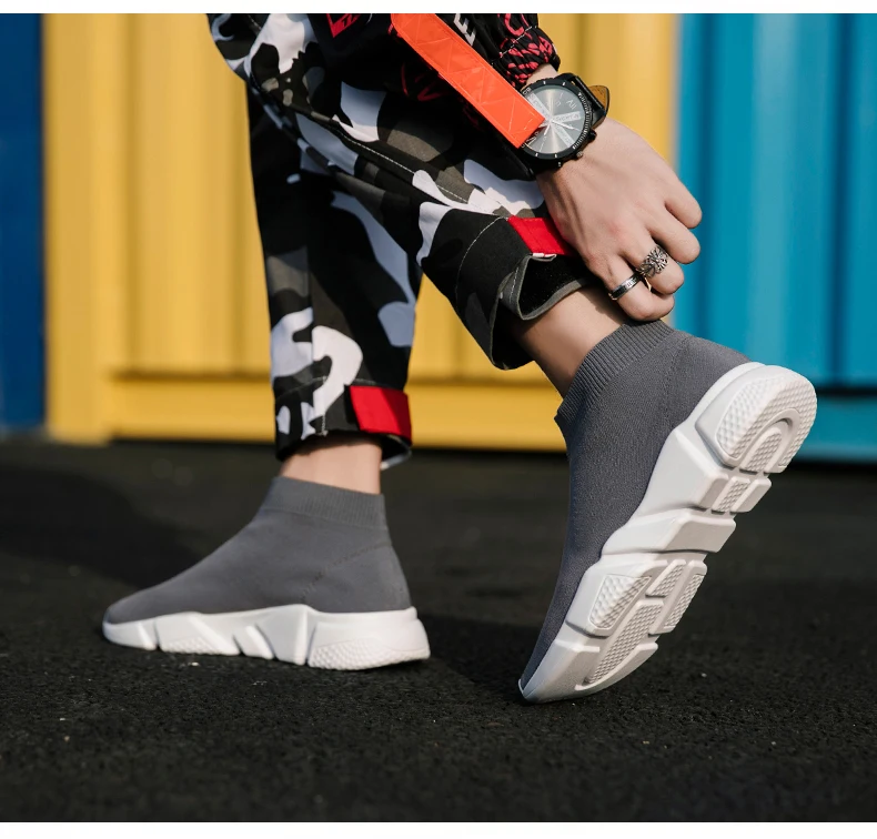 Новое поступление, женские и мужские уличные кроссовки с высоким берцем, дышащие легкие носки, кроссовки с сеткой, тренировочная обувь для мужчин