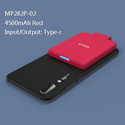 Портативный power Bank 2800 мАч/4500 мАч, зарядное устройство для huawei mate 20 pro/iPhone Xs Max/samsung внешний резервный аккумулятор - Цвет: TYPE C-RED