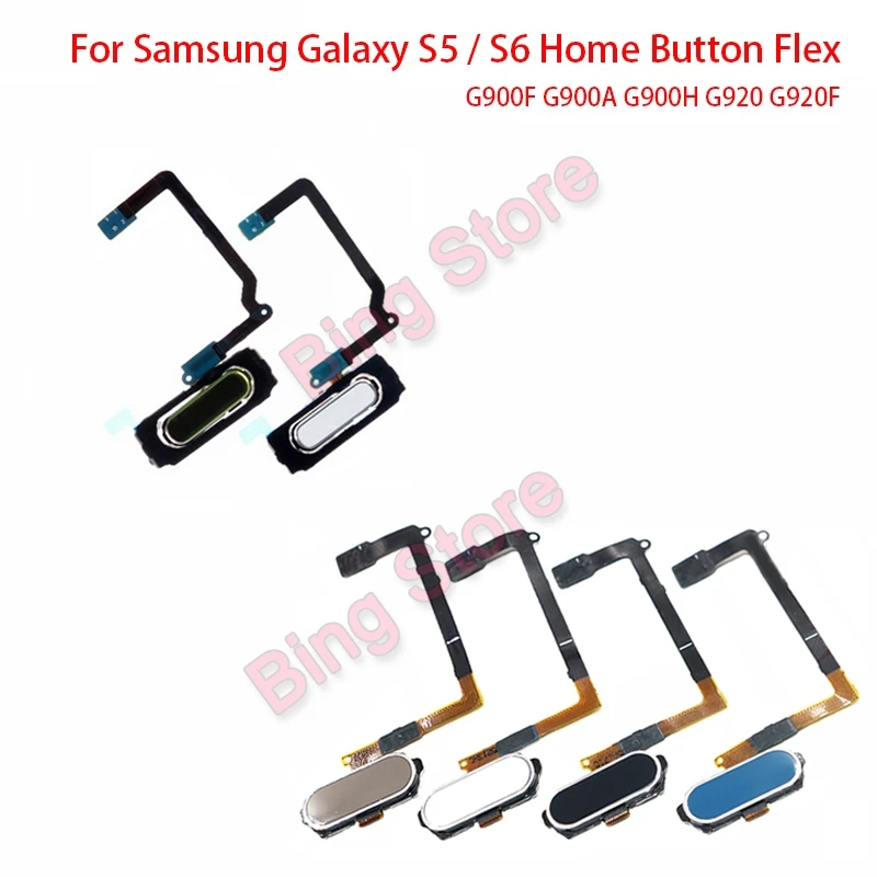Домашняя кнопка клавиатуры гибкий кабель ленты части для samsung Galaxy S5 G900F G900A G900H S6 G920 G920A G920F Черный Белый Золотой синий