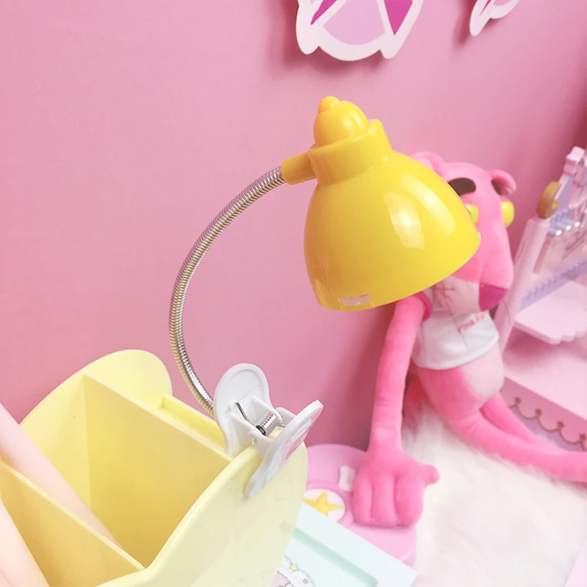 Mini Reading LED Light Clip-on Flexible Lamp Lampshade Type Portable Lighting Kids Bedroom Kawaii Night Lights