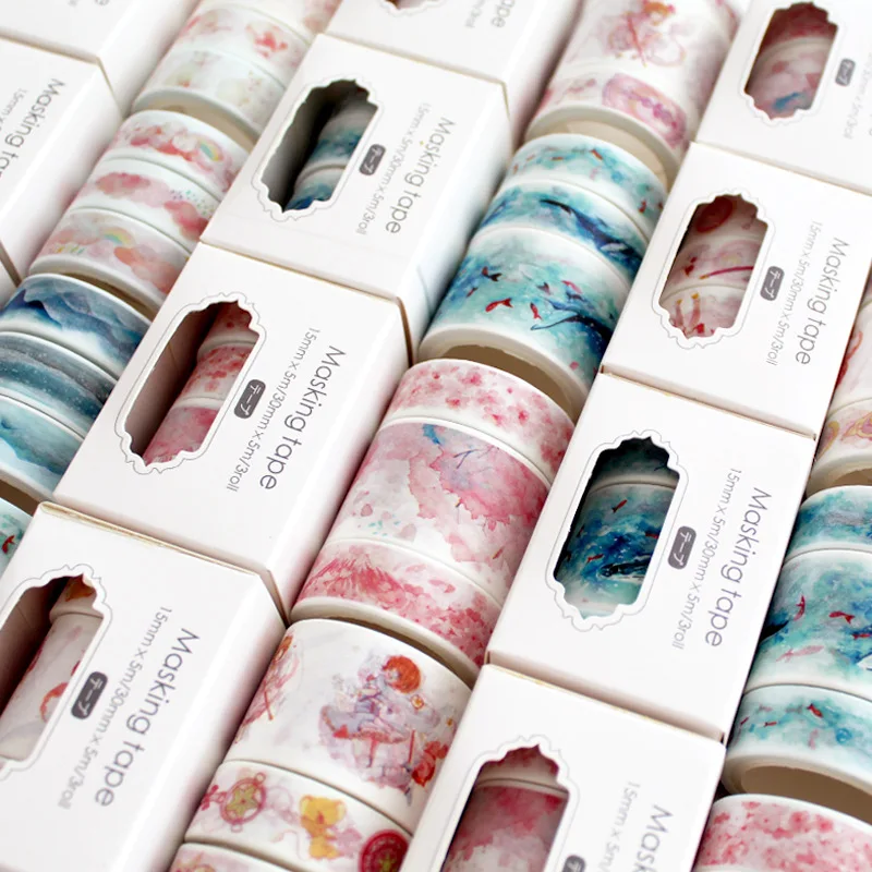 

3 pcs/pack Sakura Cloud Van Gogh Japanese Washi Tape Adhesive Tape DIY Scrapbooking Sticker Label Masking Tape