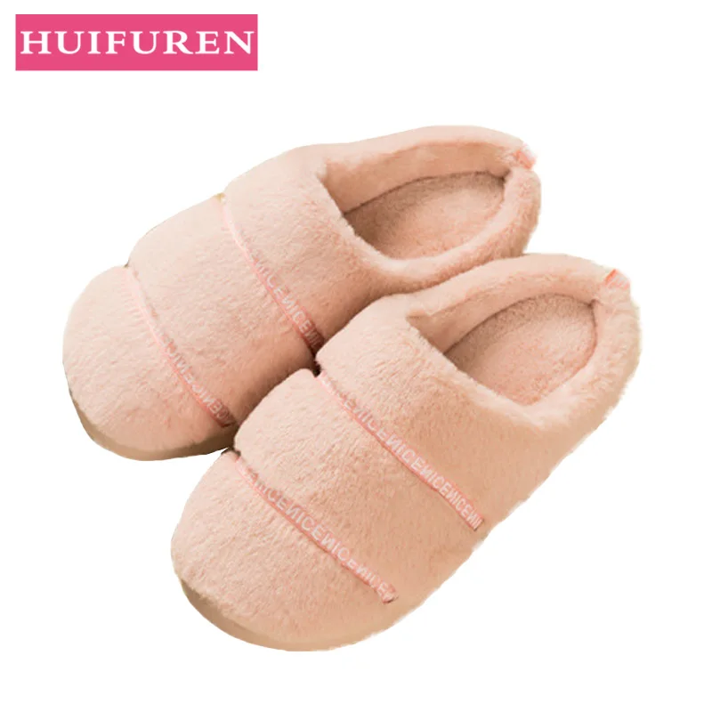 

Unisex Indoor Slippers Spring Winter Women Home Flat Shoes Short Plush Slip On Female Warm Cotton Slipper Lovers Footwear