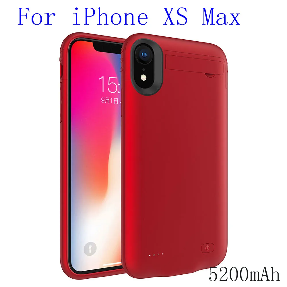 Тонкий батарея зарядное устройство чехол для iPhone XS Max внешний запасные аккумуляторы для телефонов зарядки чехол для iPhone XR X задняя крышка - Цвет: iXSMax-Red