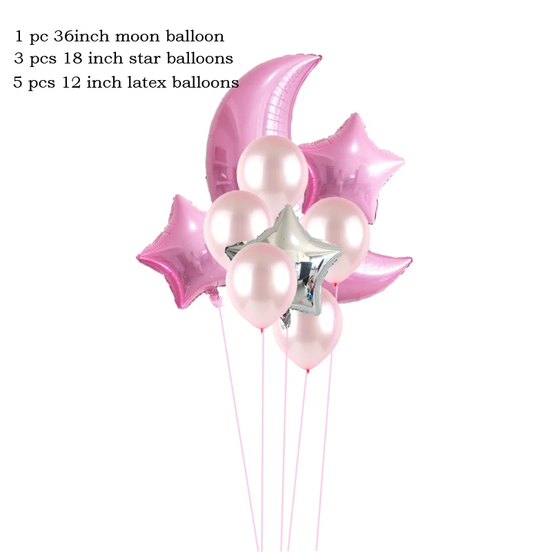 Leeiu 36 дюймов луна 18 дюймов Звездные воздушные фольгированные шары украшения для дня рождения латексные шары свадебные шары детские игрушки - Цвет: 4
