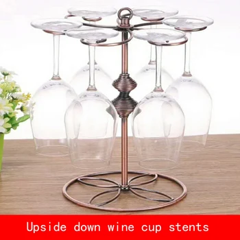 

European style creative design red wine cup stents not fade bronze color metal bracket