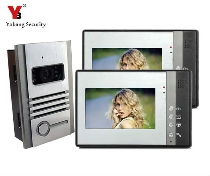 

Yobang Security 7 Inch Video Door Phone Visual Doorbell Doorphone Intercom Kit With Metal Villa Outdoor Unit Door Camera Monitor