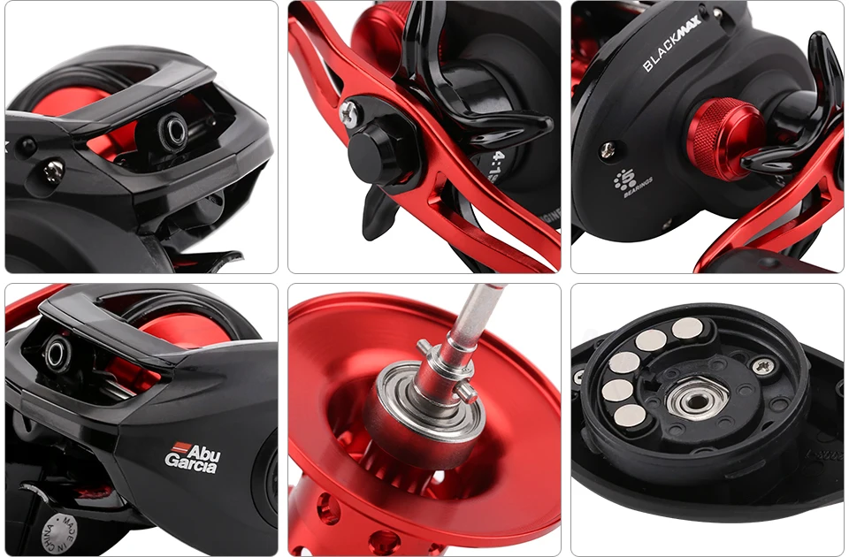 Carretel de Pesca 4 + 1bb Venda Quente Inverno Garcia Baitcasting Preto Gota Água Roda Mão Direita Trolling Carretéis 6.4: 1 Abu 18 Esporte e Lazer