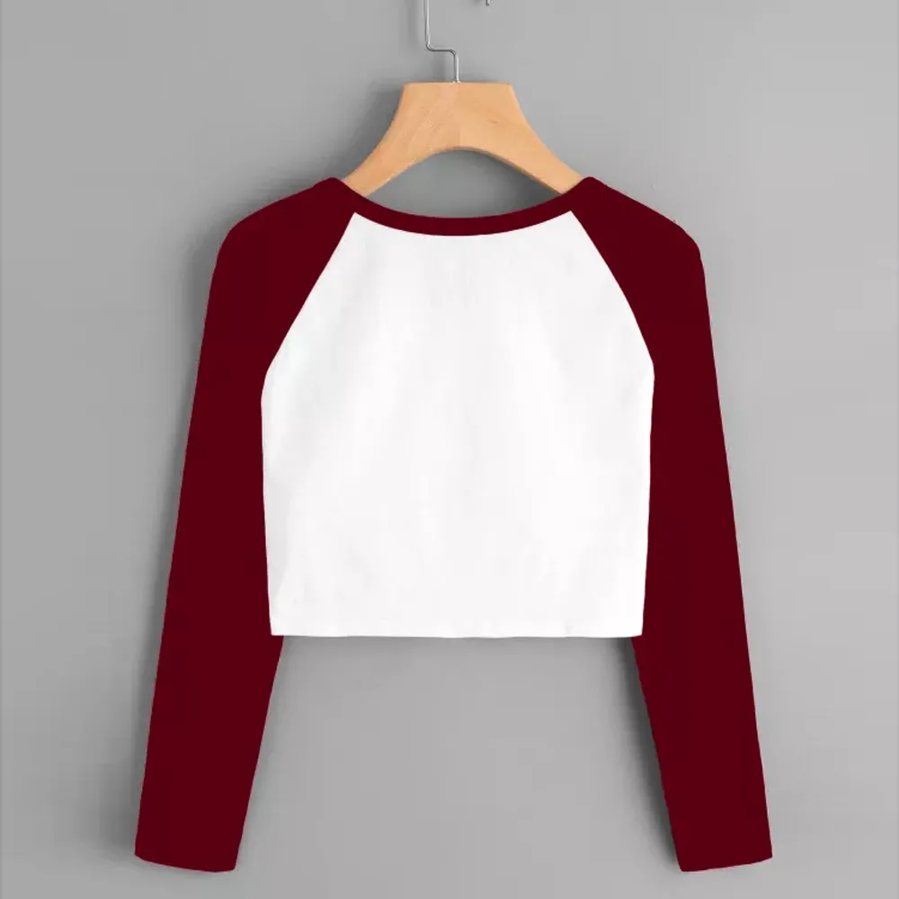 

Women Daily camisetas Long Sleeve Solid Patchwork Stretchy Tops T-Shirt new tee shirt femme Camiseta Feminina long sleeve tshirt