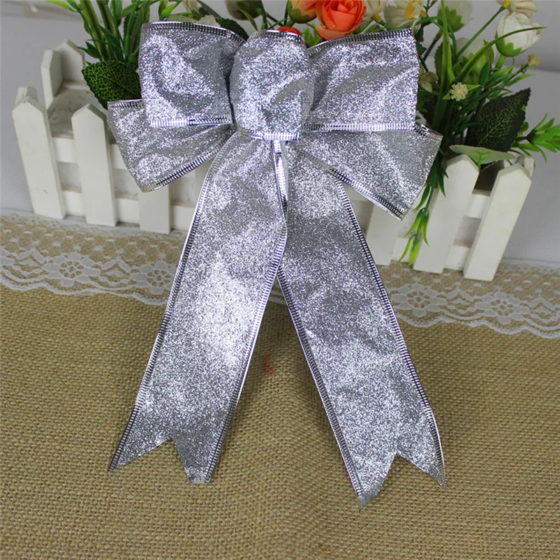 1PC Christmas Pendant Romantic Rosette Hanging Charm Ribbon Party Decoration christmas decorations for home Tree Ornament N07 (14)