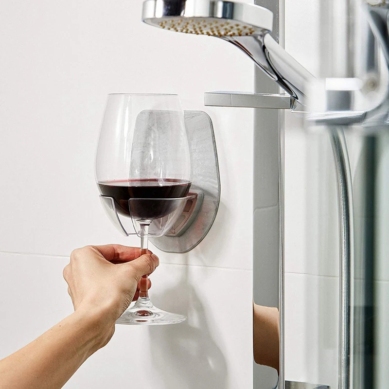 Горячий-бар ватт пластиковый держатель для вина для ванны душа красный держатель для вина