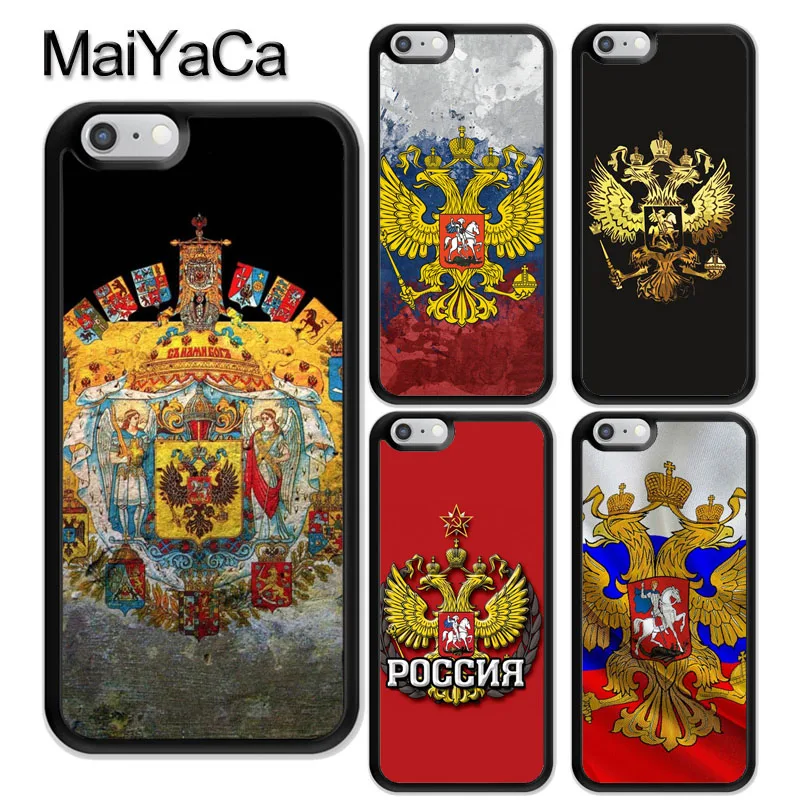 

MaiYaCa Russian coat of arms flag Pattern Soft Rubber Phone Case For iPhone 6 6S Plus 7 8 X XR XS MAX 5 5S Cover Bags Skin Shell