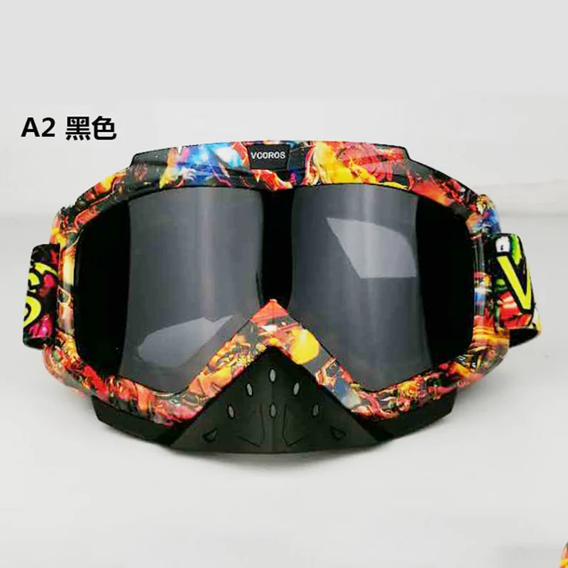 VCOROS внедорожный мотоцикл шлем ATV для мотокросса МХ, гоночная защита от ветра при катании на лыжах Солнцезащитные очки для езды на велосипеде по бездорожью и склонам спортивные солнцезащитные очки - Цвет: A2 black