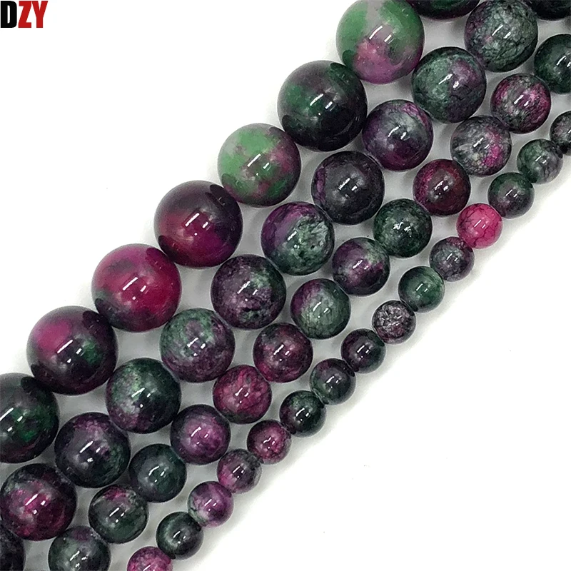 Natural stone 4/6/8/10/12MM Fine Dark grey spots DIY Charm Beads for Jewelry Making Bracelet DY180 | Украшения и аксессуары