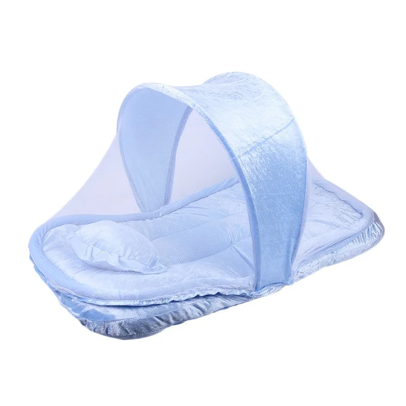 MOTOHOOD Foldable Baby Crib Mosquito Netting Portable Newborn Baby Bed Mosquito Net with Pillow Infant Kids Tent 855040cm  (5)