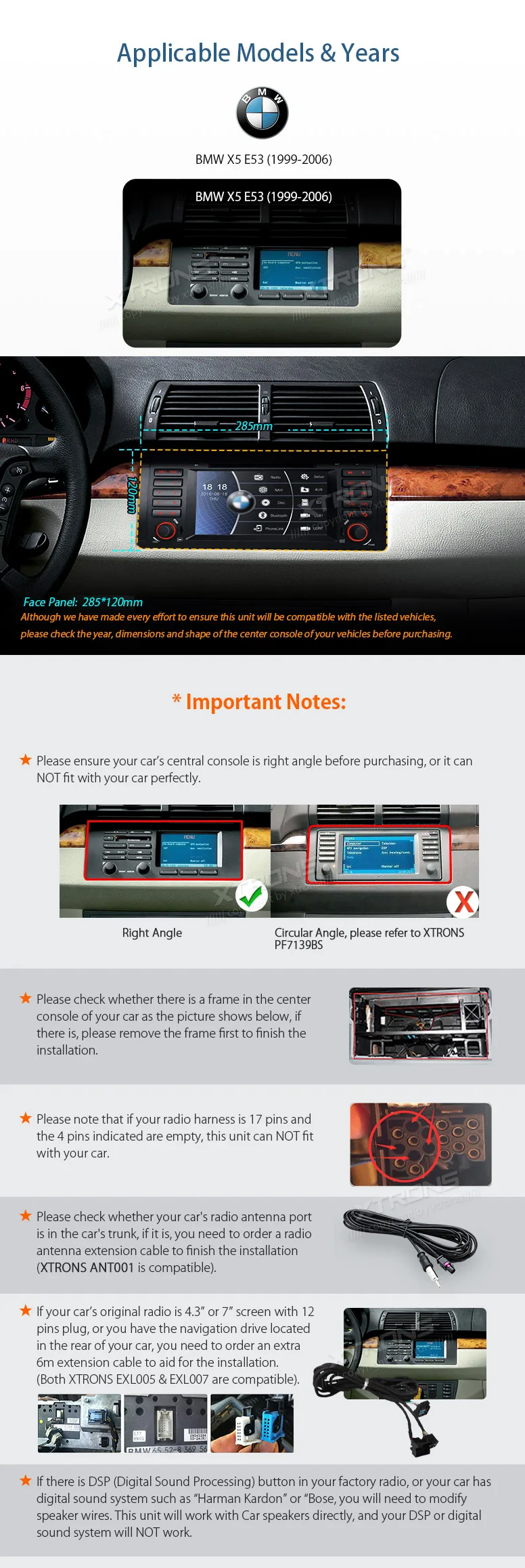 Flash Deal XTRONS 7 inch in Dash HD Digital Touch Screen Car DVD Player CANbus GPS Navigation For BMW E53/320/ X5 1996 1997 1998 1999-2006 2