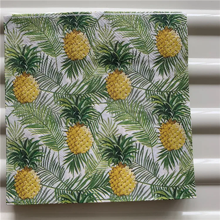 

Decoupage table paper napkins elegant tissue vintage towel pineapple birthday wedding party home beautiful decor handkerchief 20