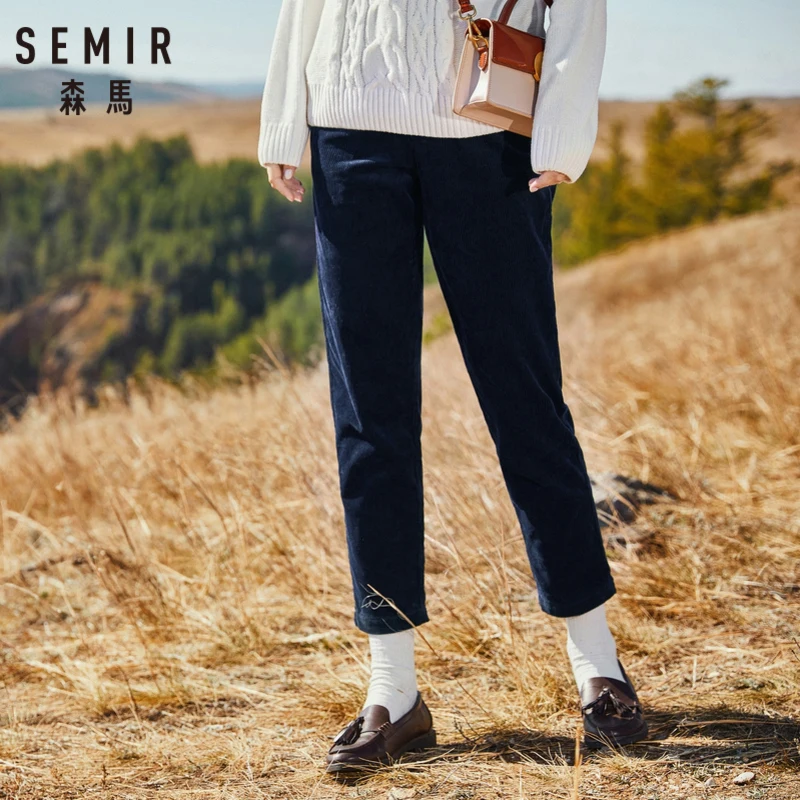 Женские укороченные вельветовые брюки SEMIR из 100% хлопка женские классические