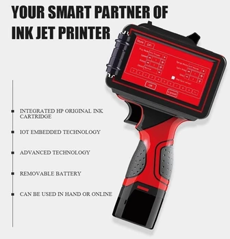 

Intelligent handle inkjet printer Black Continuous Cable Card QR Code Printer Card hand Inkjet Printer for Logo printing machine